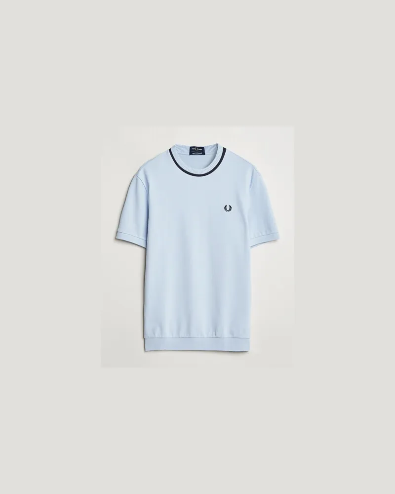 Fred Perry Pique Crew Neck T-Shirt Light Smoke Blau