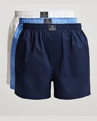 Ralph Lauren 3-Pack Woven Boxer White/Blue/Navy Weiß