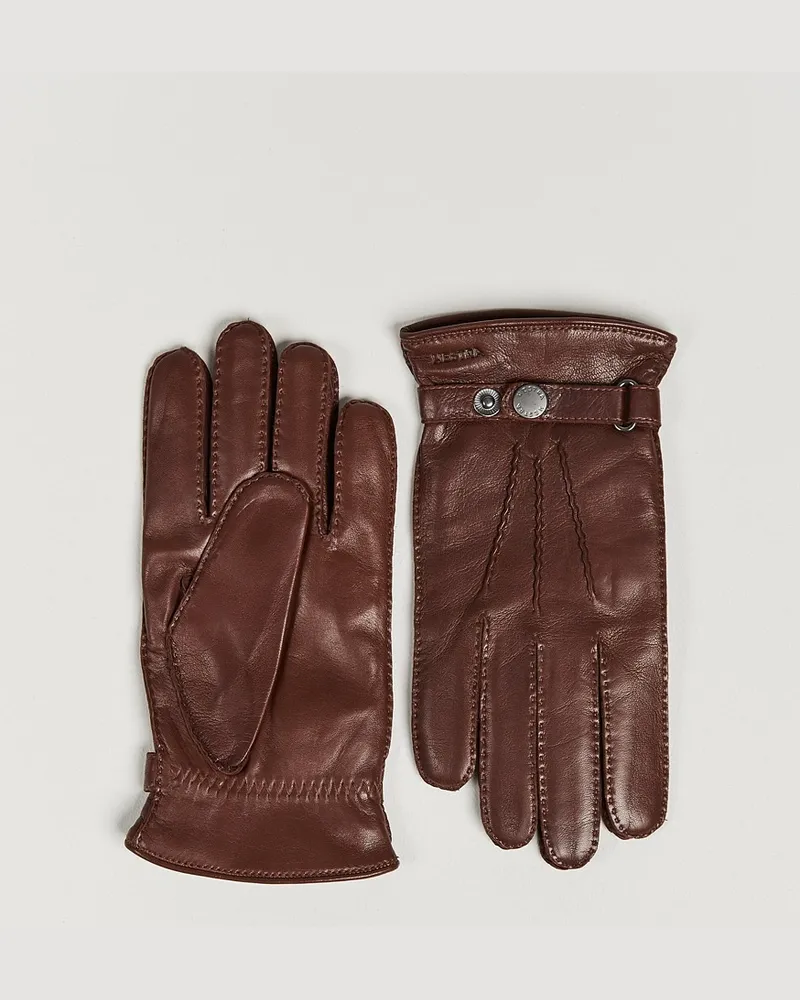 Hestra Jake Wool Lined Buckle Glove Chestnut Braun
