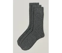 3-Pack Supreme Woll/Cashmere Sock Grey Melange