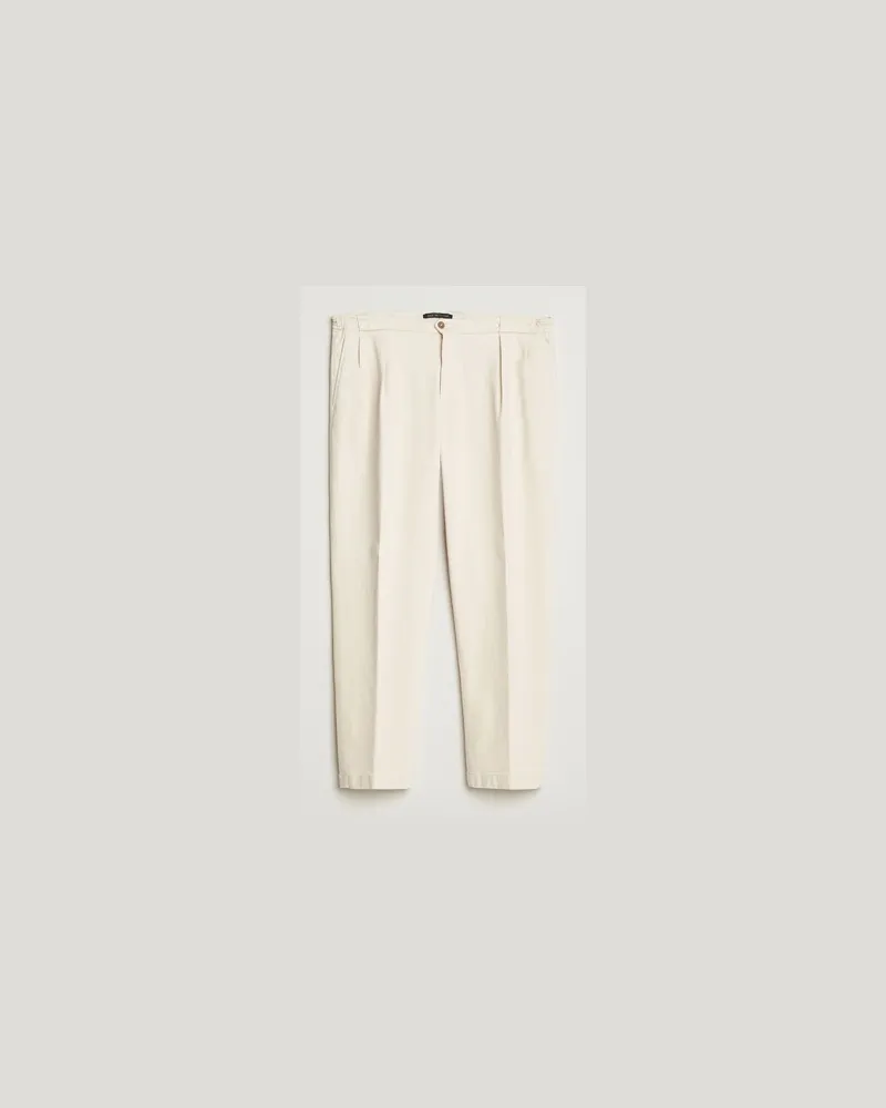 Briglia 1949 Portobello Loose Fit Cotton Trousers Ecru Weiß
