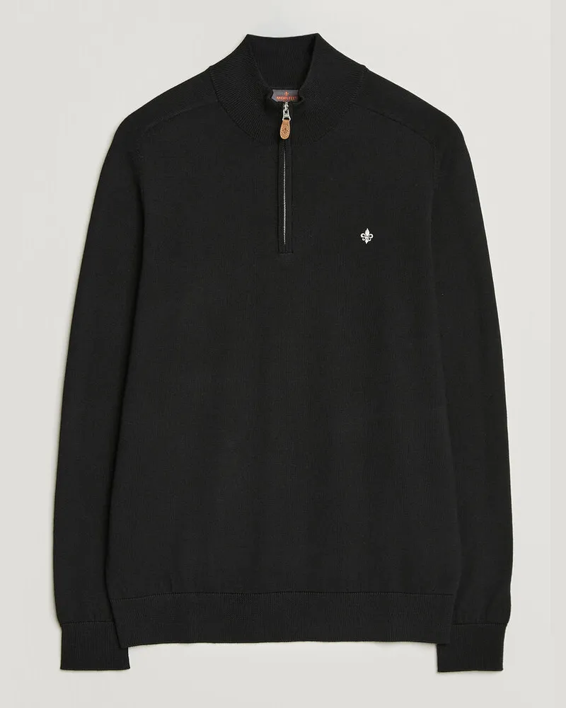 Morris John Merino Half Zip Black Schwarz