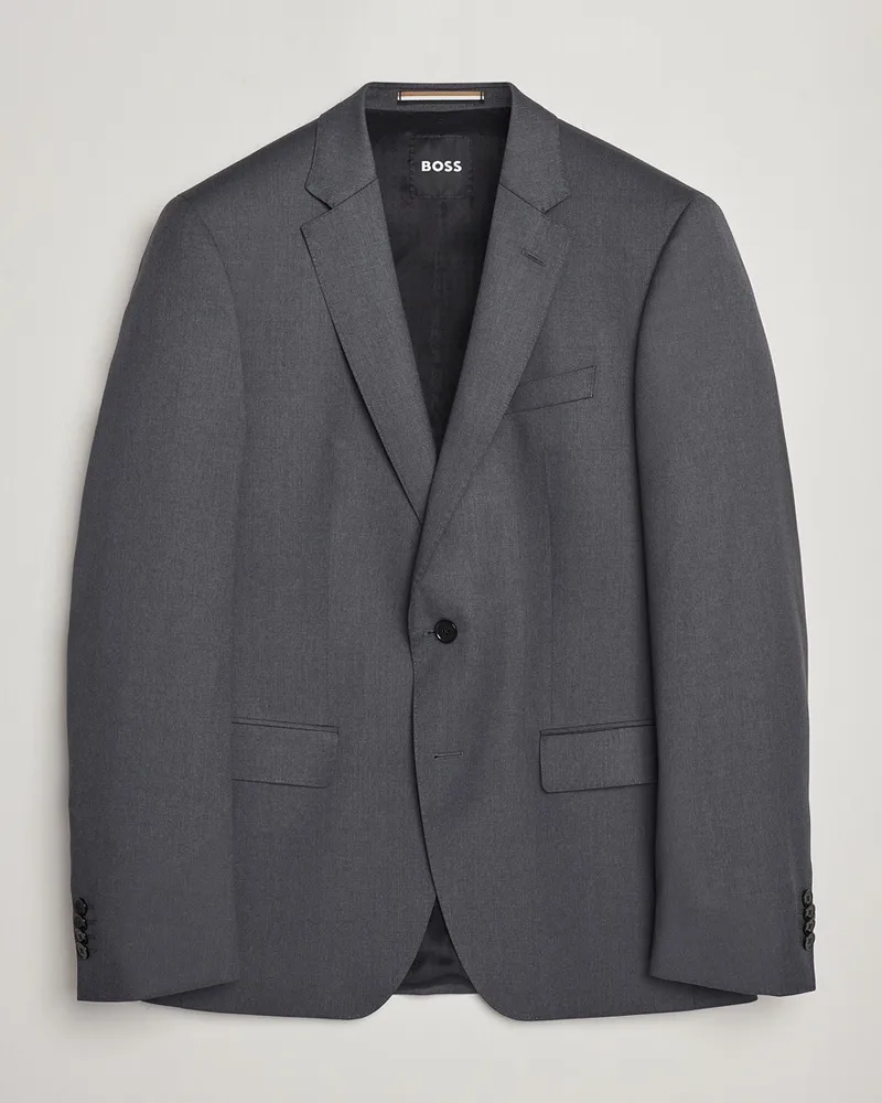 HUGO BOSS Huge Slim Fit Wool Blazer Dark Grey Grau