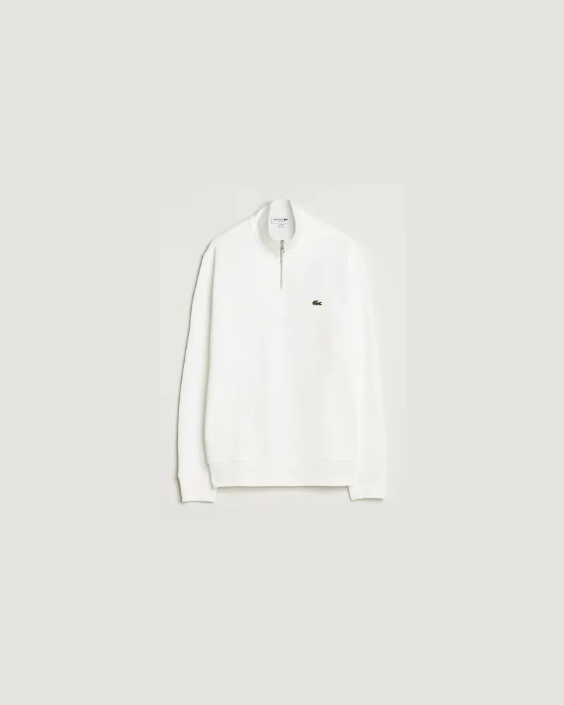 Lacoste Rib Interlock Half Zip Flour Weiß