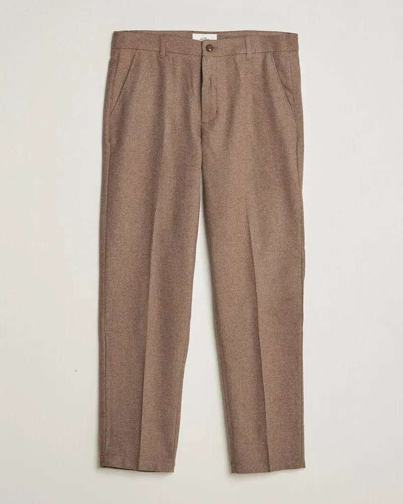 LES DEUX Wool Reg Suit Pants Caribou Braun