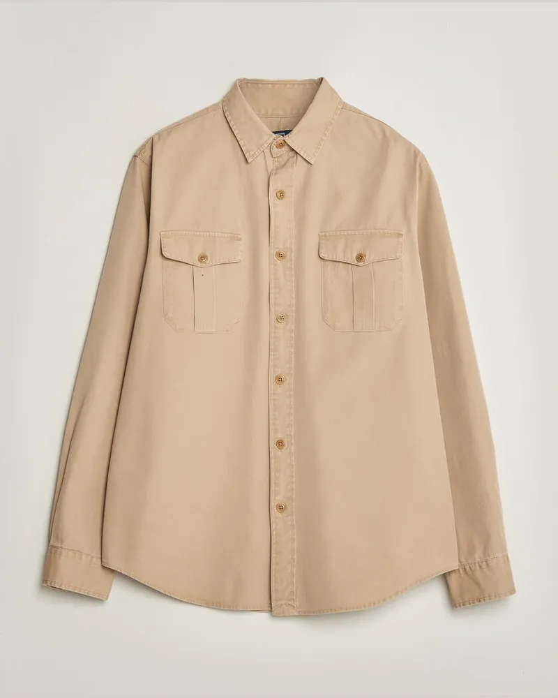 Ralph Lauren Litchfield Washed Chino Overshirt Vintage Khaki Beige