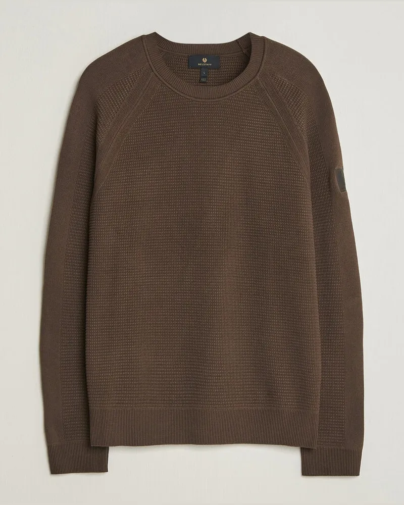 Belstaff Bradwell Cotton Knitted Crew Neck Army Olive Grün