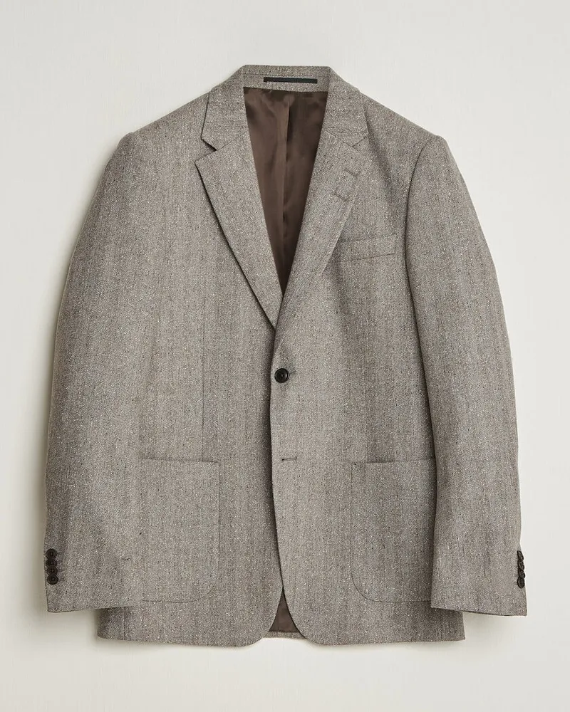 Tiger of Sweden Justin Wool Donegal Suit Blazer Dark Stone Beige