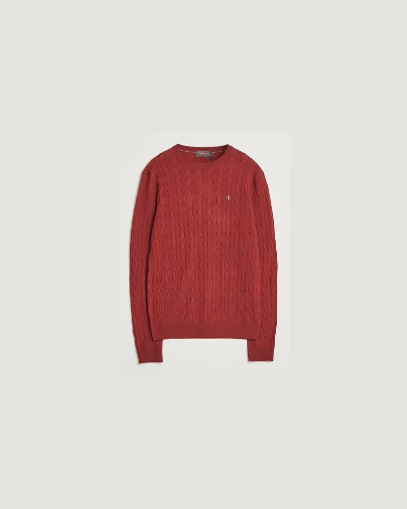 Morris Merino Cable O-Neck Red Rot