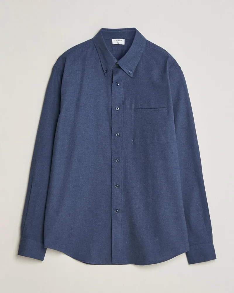 Filippa K Zack Flannel Shirt Navy Blau