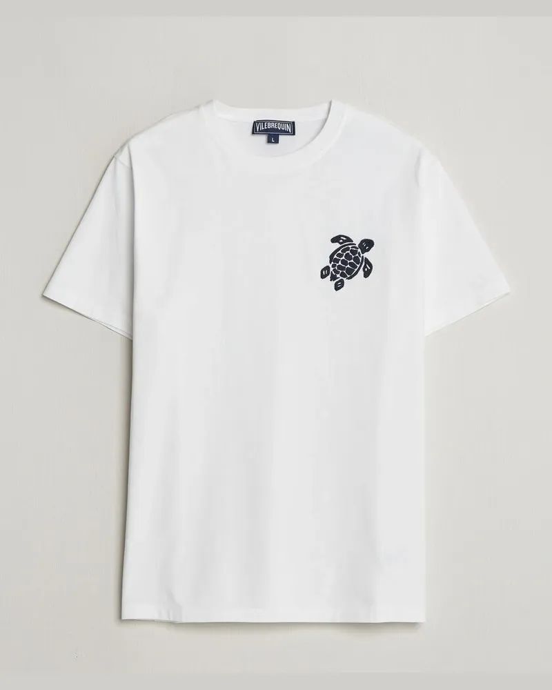Vilebrequin Embroidered Crew Neck T-Shirt Blanc Weiß