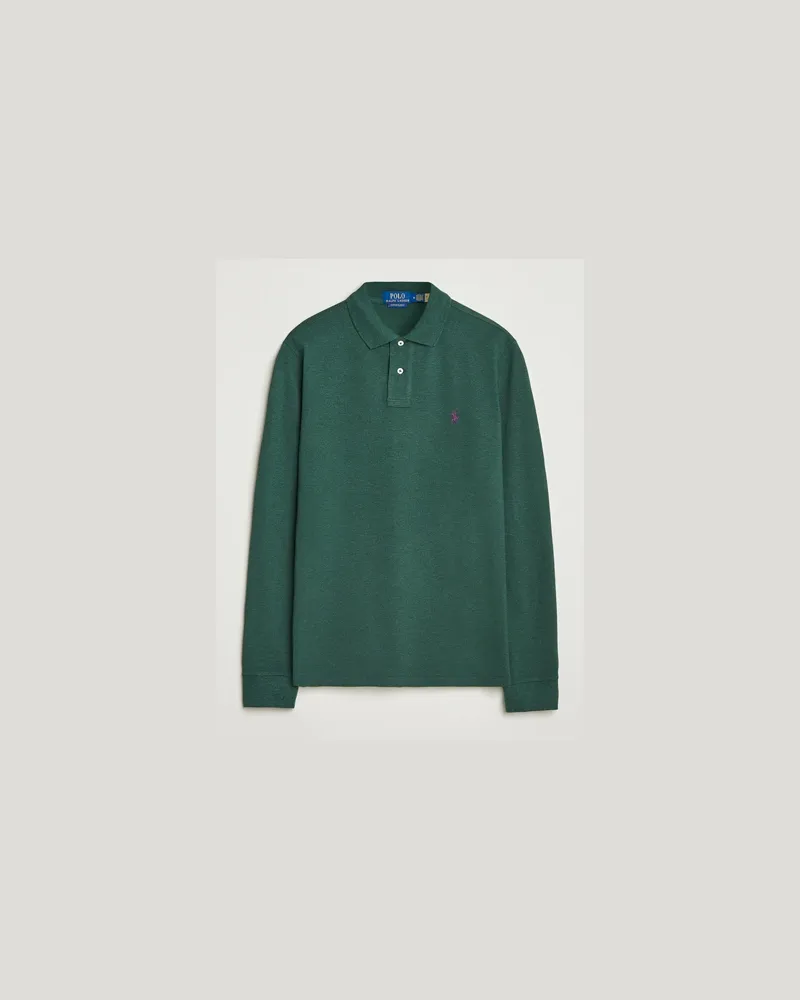 Ralph Lauren Custom Slim Fit Long Sleeve Polo Scotch Pine Heather Grün