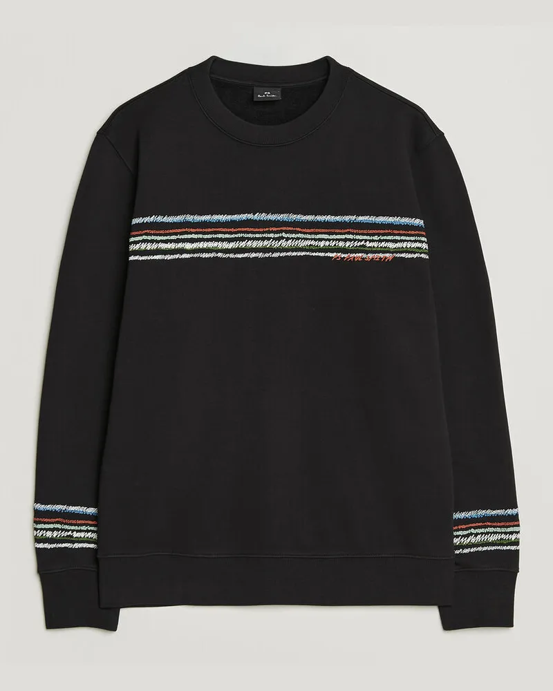 Paul Smith Stripes Crew Neck Sweatshirt Black Schwarz