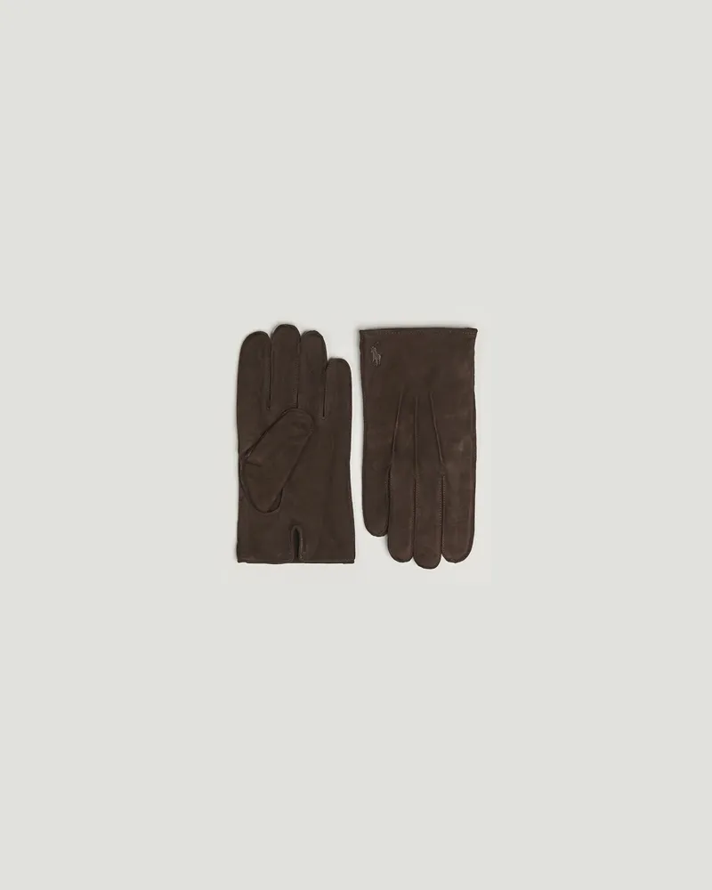 Ralph Lauren Suede Gloves Dark Brown Braun