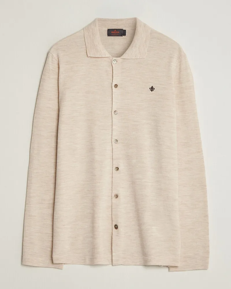 Morris Merino Shirt Cardigan Off White Weiß