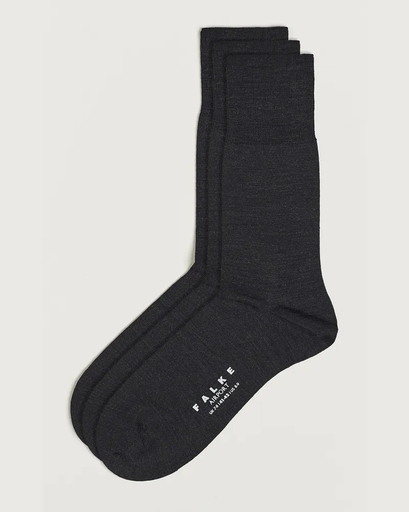 Falke 3-pack Airport Socks Anthracite Melange Grau