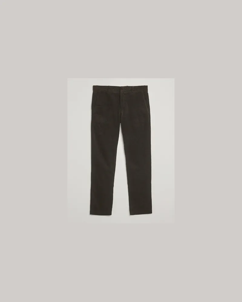 NN 07 Theo Regular Fit Corduroy Chinos Dark Army Grün