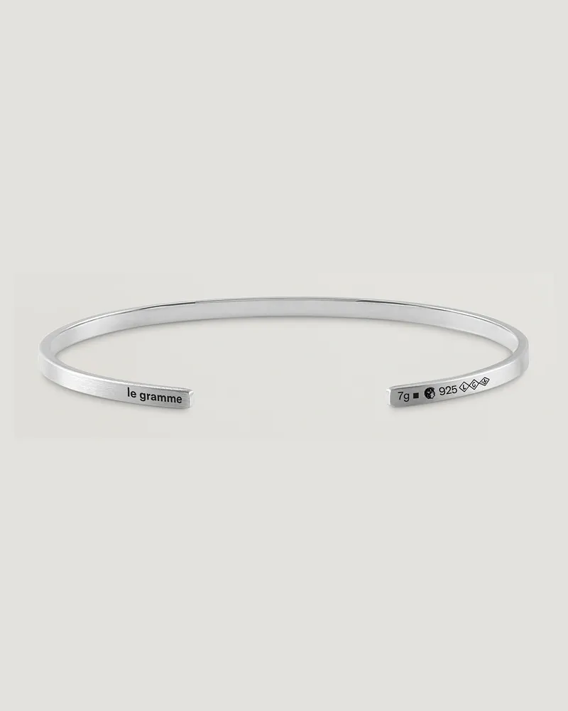 Le Gramme Ribbon Bracelet Brushed Sterling Silver 7g Silber
