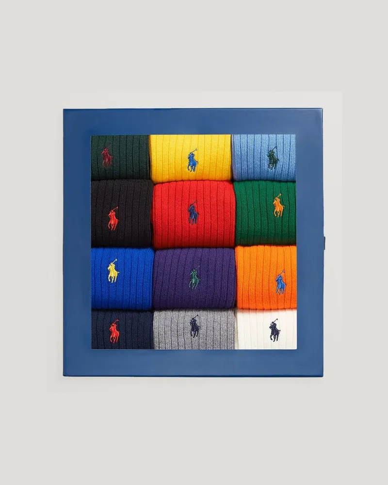 Ralph Lauren 12-Pack Ribbed Cotton Sock Gift BoxMulti Mehrfarbig
