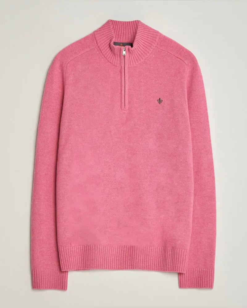 Morris Hertford Lambswool Half Zip Cerise Rosa