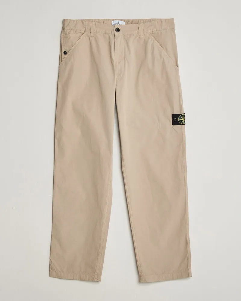 Stone Island Cotton Ripstop Trousers Desert Beige
