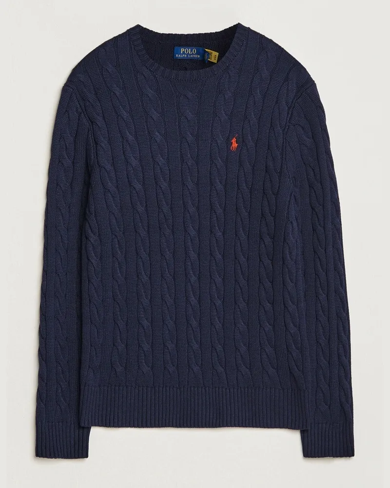 Ralph Lauren Cotton Cable Pullover Hunter Navy Blau