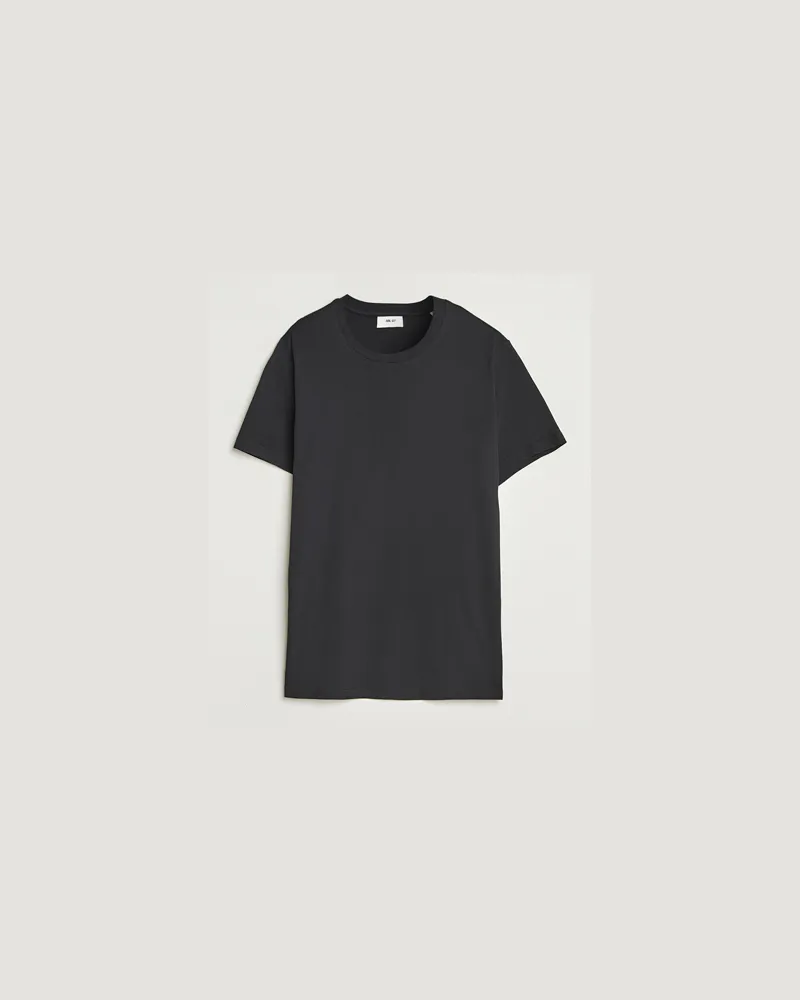 NN 07 Percy Crew Neck T-Shirt Black Schwarz