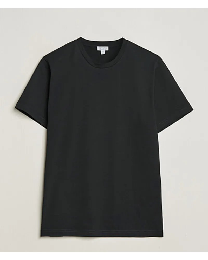 Sunspel Riviera Midweight Tee Black Schwarz