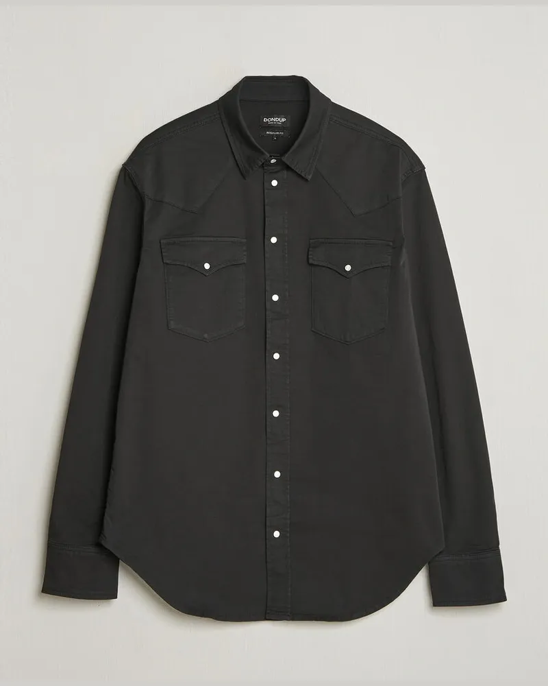 Dondup Regular Fit Shirt Washed Black Schwarz