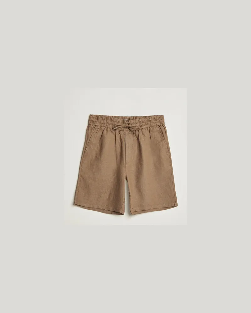 LES DEUX Otto Linen Shorts Cub Braun