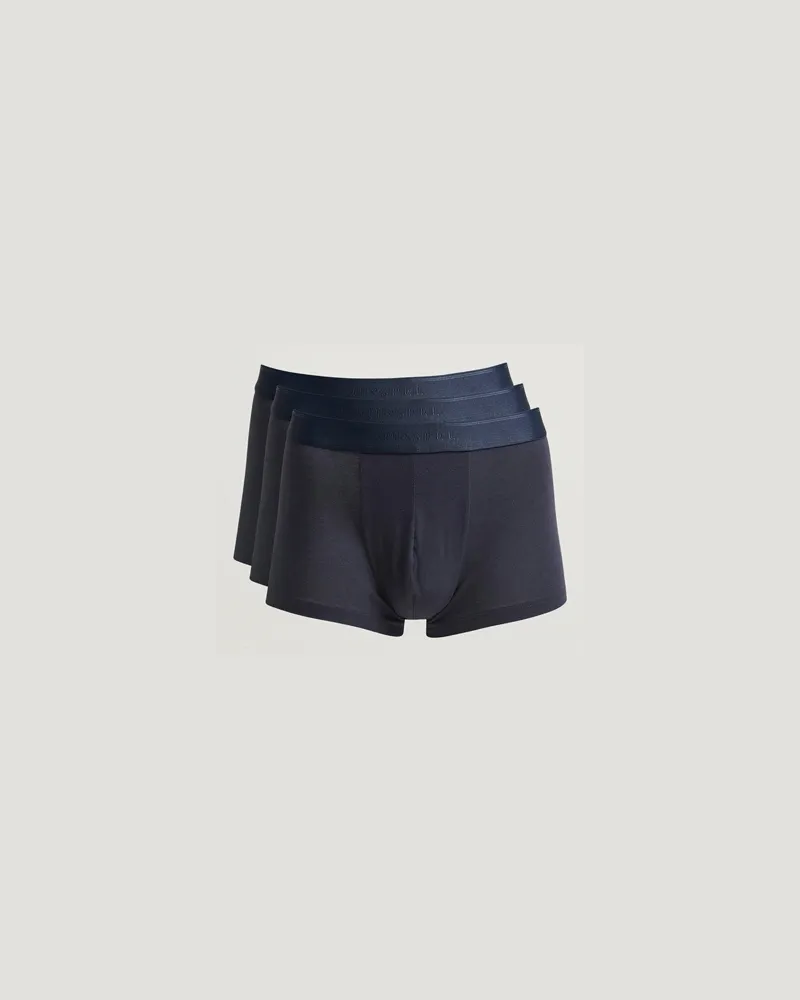 Sunspel 3-Pack Cotton Stretch Trunk Navy Blau
