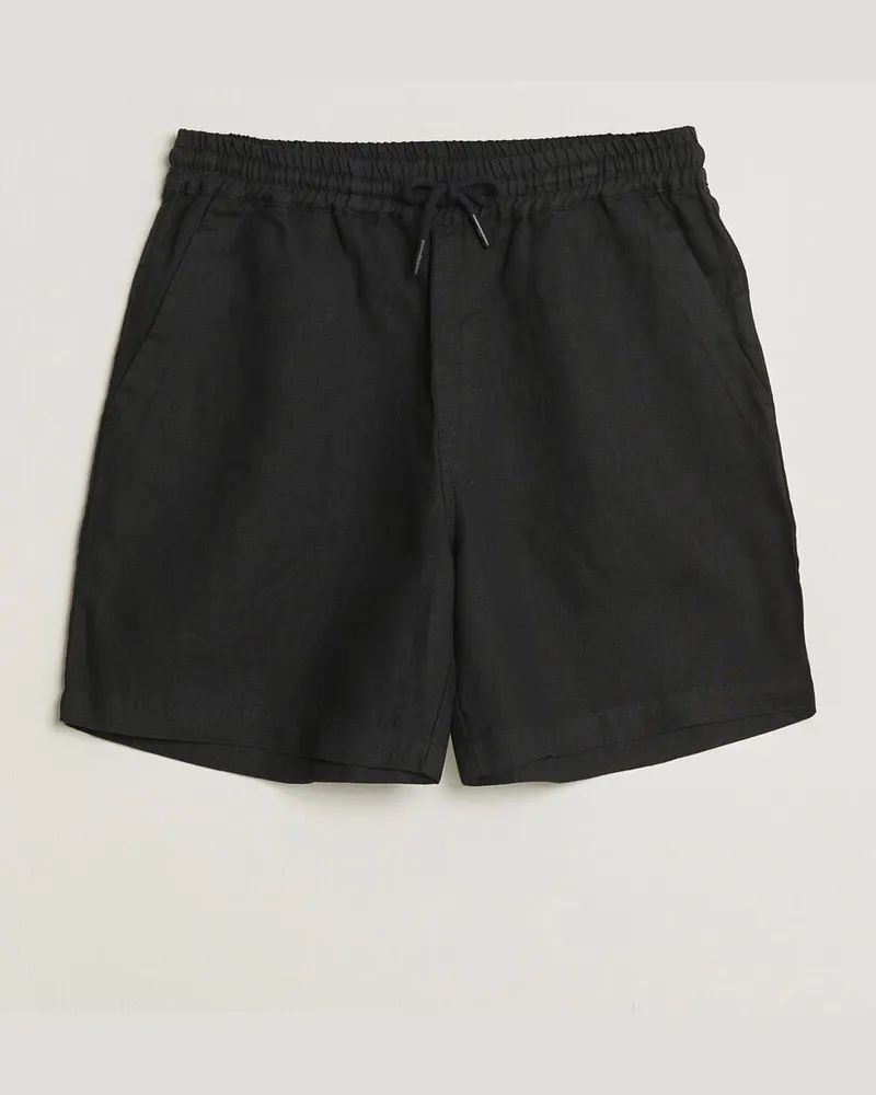 OAS Porto Linen Shorts Black Schwarz