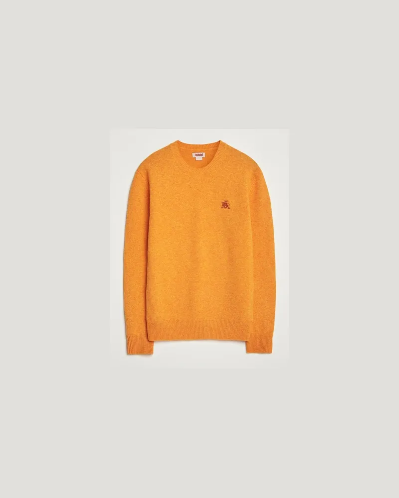 Baracuta Shetland Virgin Wool Crew Neck Orange Orange