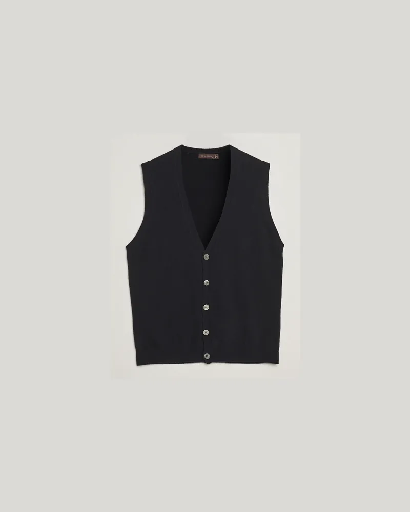 Oscar Jacobson Guiseppe Buttoned Vest Black Schwarz