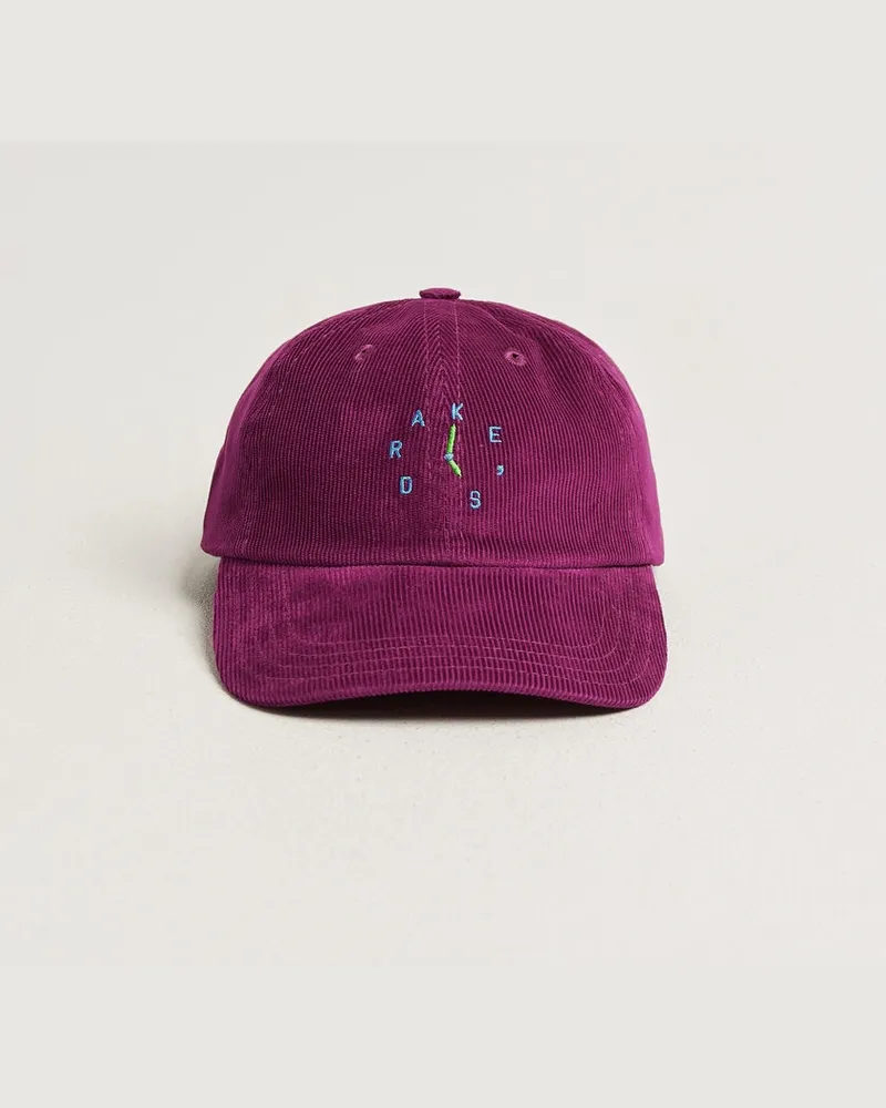 Drake's Clock Twill Cord Baseball Cap Red Rot