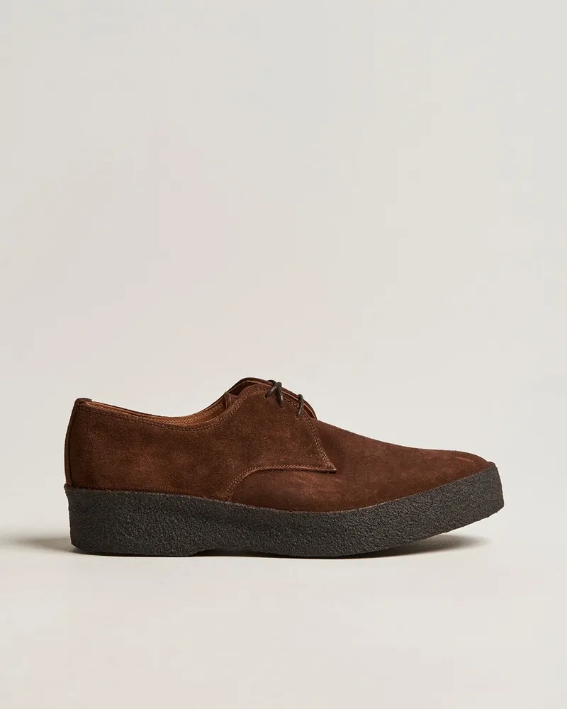 Sanders Gibson Lo Top Derby Polo Snuff Suede Braun