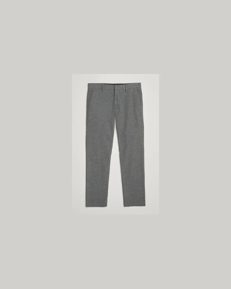 NN 07 Theo Brushed Cotton Trousers Dark Grey Grau