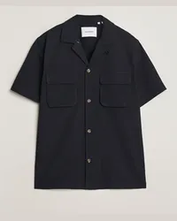 LES DEUX Osmund Seersucker Shirt Black Schwarz