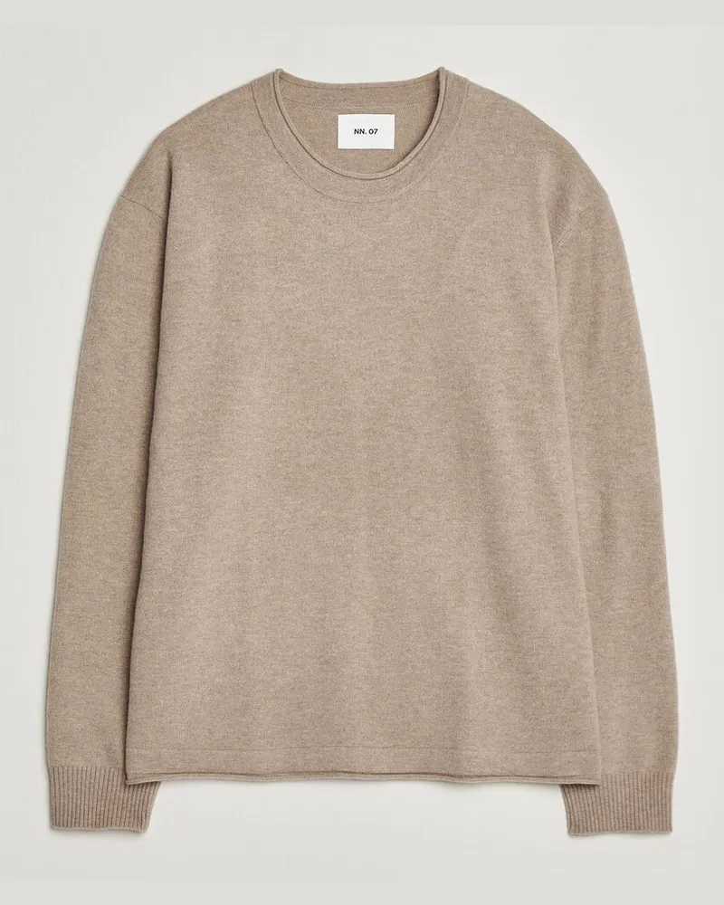NN 07 Sammy Wool Knitted Sweater Clay Melange Beige