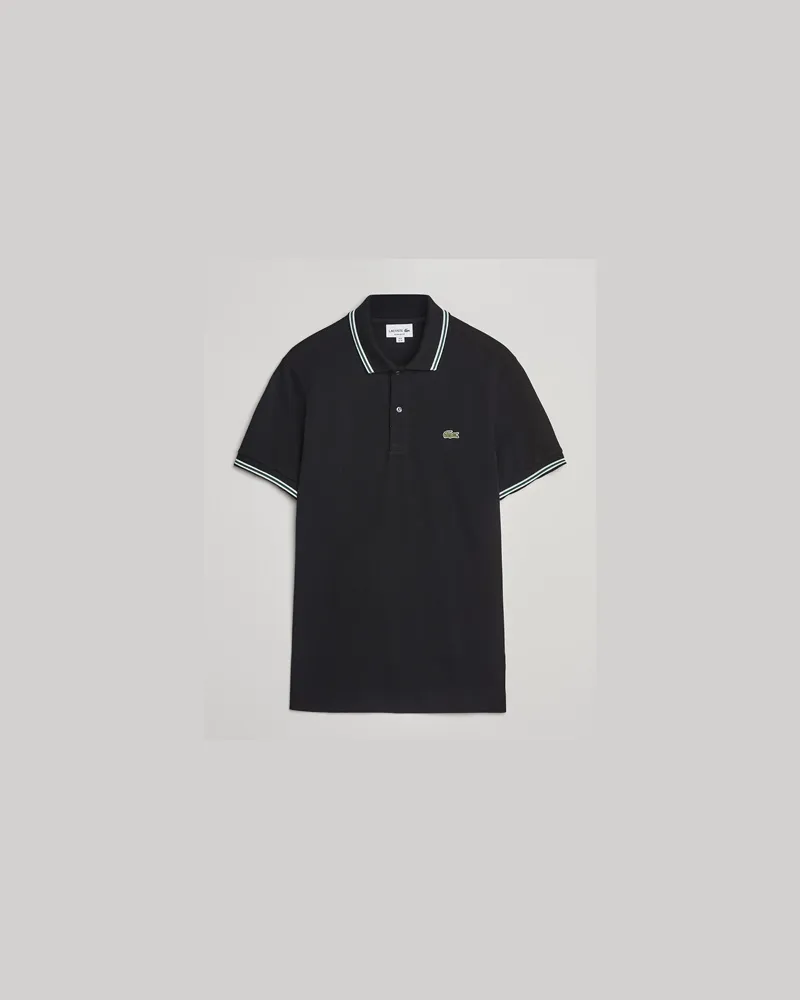 Lacoste Original Stripe Collar Polo Piké Black Schwarz