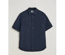 Arne Tencel/Leinen Kurzarm Shirt Navy Blue