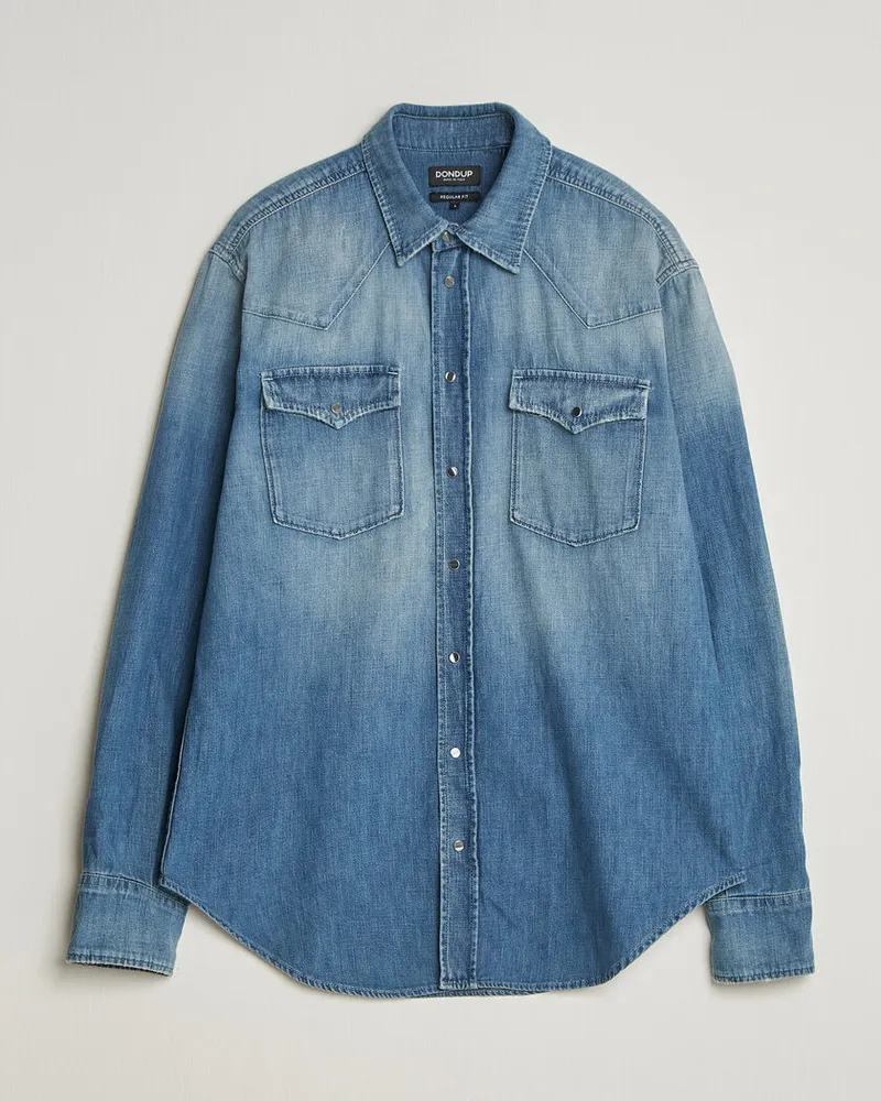 Dondup Regular Fit Denim Shirt Medium Blue Blau