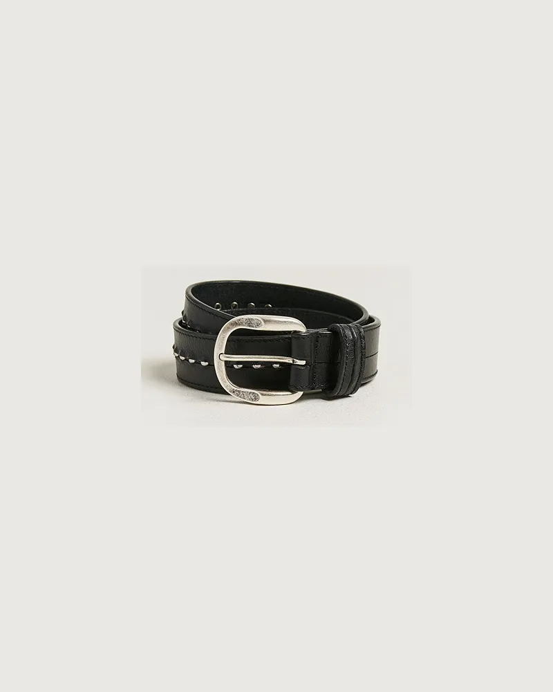 Golden Goose Studded Leather Belt Black Schwarz