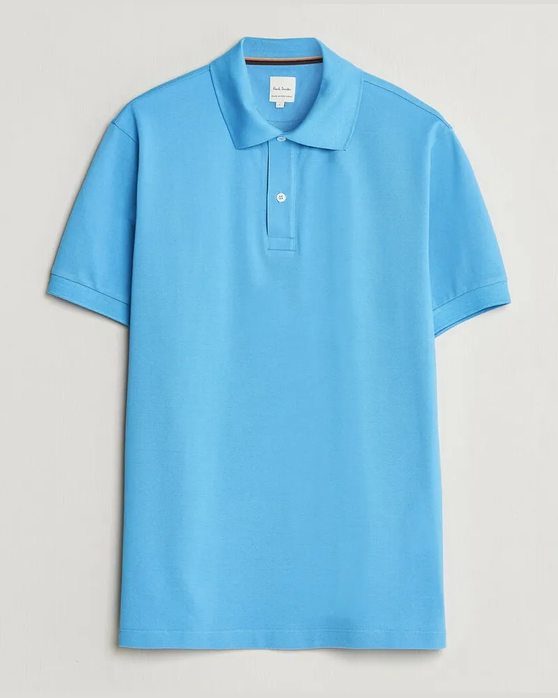 Paul Smith Placket Stripe Polo Blue Blau