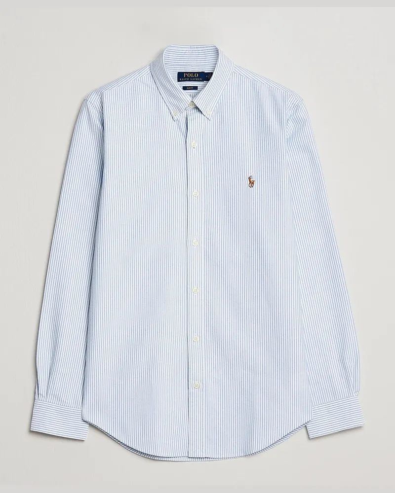 Ralph Lauren Slim Fit Shirt Oxford Stripes Blue Blau