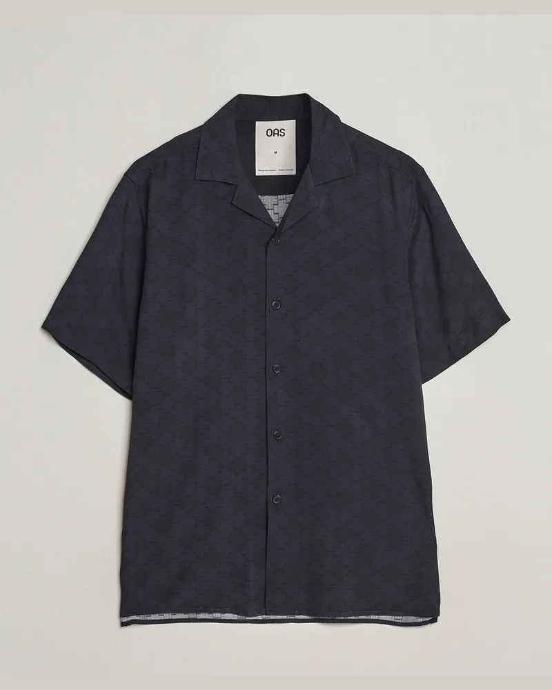 OAS Viscose Resort Short Sleeve Shirt San Sebastian Schwarz