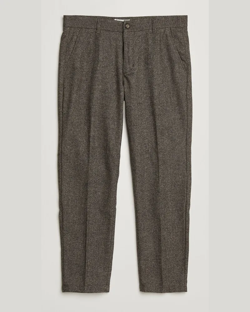 LES DEUX Wool Melange Reg Suit Pants Caribou Braun