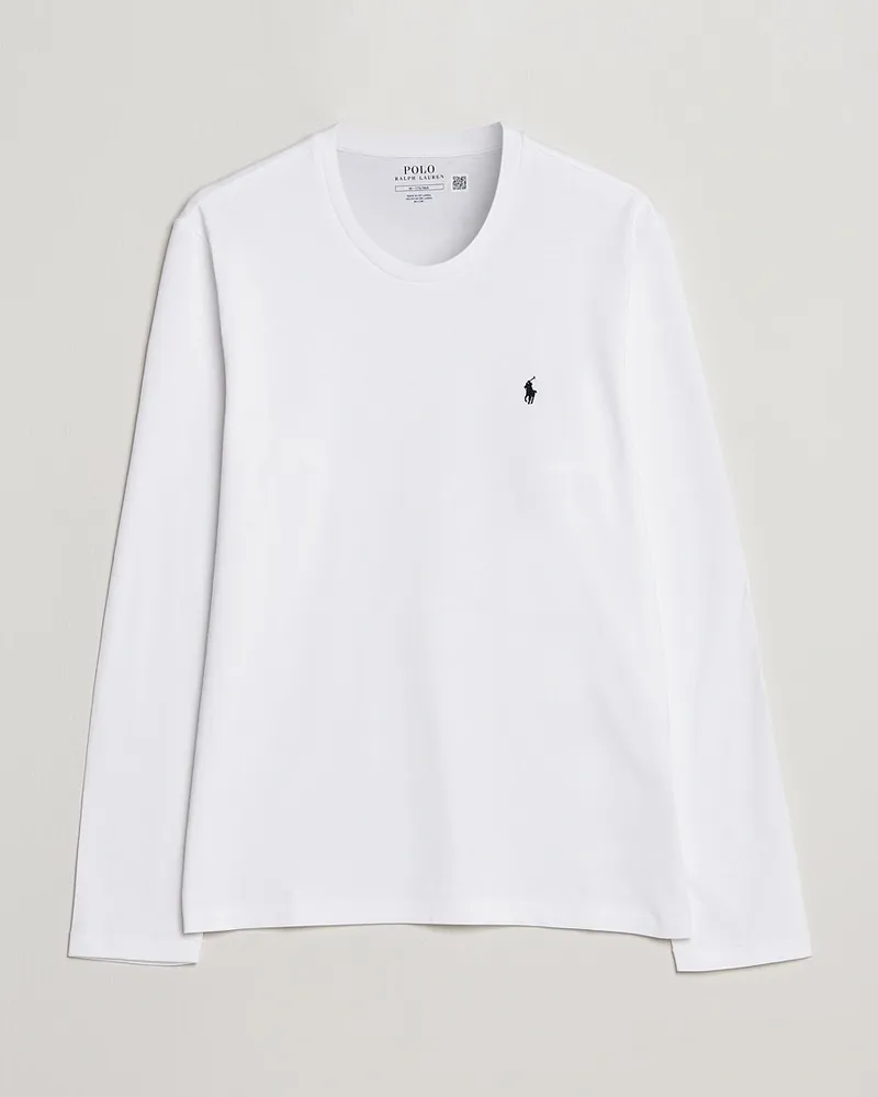 Ralph Lauren Liquid Cotton Long Sleeve Crew Neck Tee White Weiß
