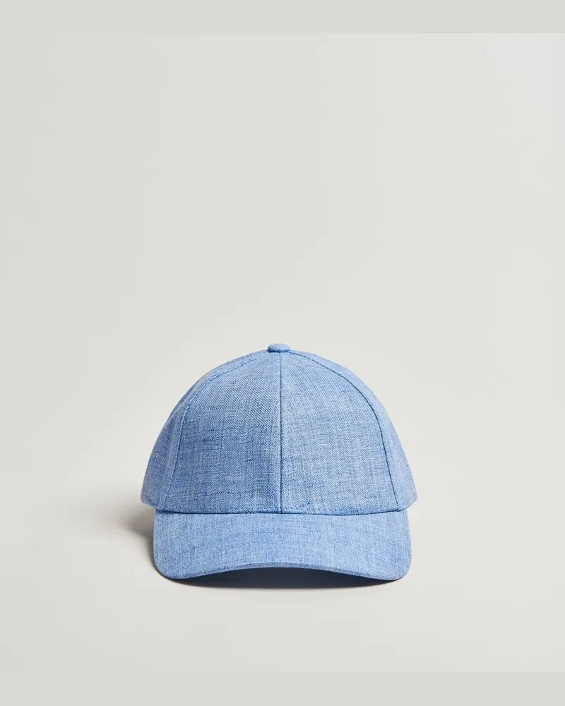 Varsity Headware Linen Baseball Cap Azure Blue Blau