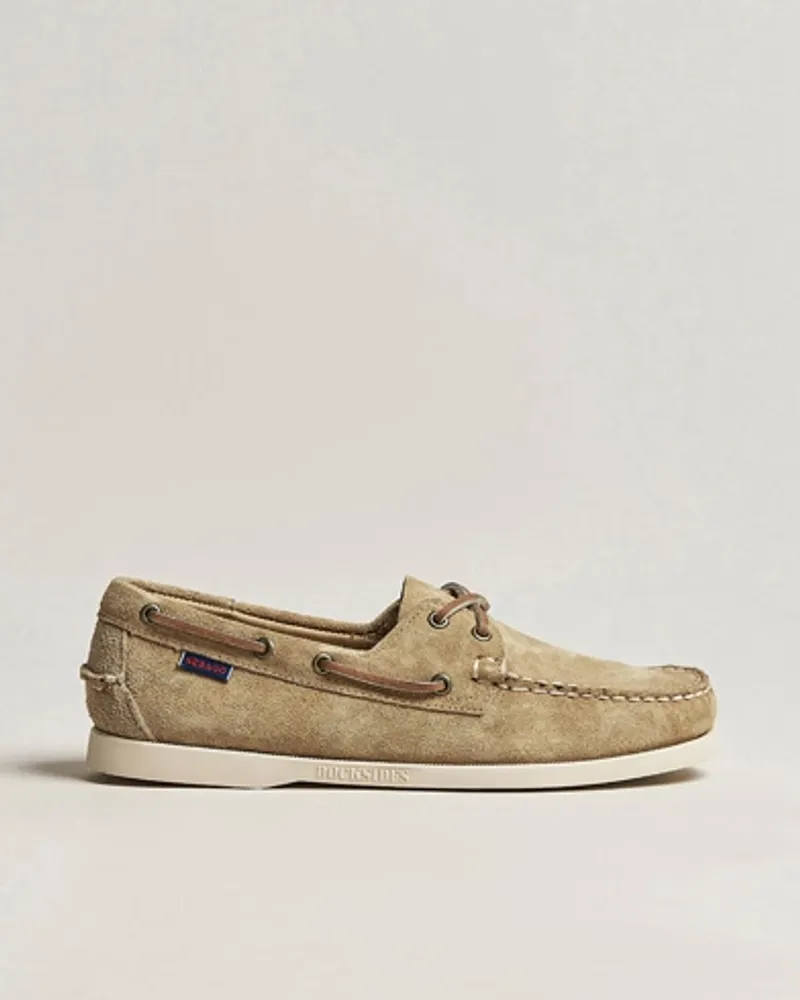 Sebago Docksides Suede Boat Shoe  Camel Beige